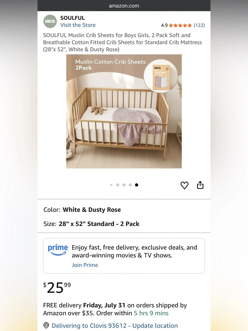 White & sage Muslin Crib Sheets - 2 Pack